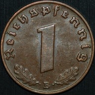 1 Reichspfennig 1939 B - około menniczy egzemplarz