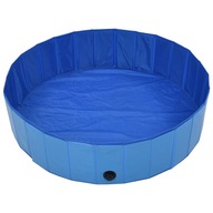 Skladací bazén pre psa, modrý, 120 x 30 cm, PVC