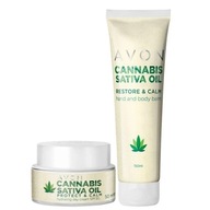 Avon Cannabis Sativa Kozmetická sada [Krém na tvár + Telové mlieko]