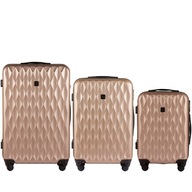 Zestaw 3 walizek bagaż podróżny L,M,S 3w1 Champagne TD190 WINGS