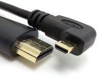 Kabel Adapter Kątowy HDMI do micro HDMI PRAWY 1,5M