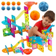 VEĽKÉ MAGNETICKÉ KONŠTRUKČNÉ KOCKY GULIČKOVÁ DRÁHA SADA 91 EL. KULODROM