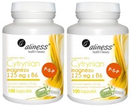 Aliness Citrát Magnézium 125mg P-5-P B6 2x100kaps Svalové kŕče Vit. B6