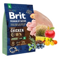 BRIT BY NATURE PREMIUM JUNIOR karma sucha szczeniąt ras olbrzymich XL 3kg