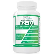 Vitamíny K2 MK-7 100µg+D3 2000IU 50µg KOSTI 120tab