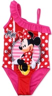 Dziewczęcy jednoczęściowy strój kąpielowy Minnie Mouse - Disney EU 128 Ciemnoróżowy