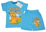 Komplet 92-98 2-3 Pokémon Pikachu blúzka krátke šortky 2 diely bavlna