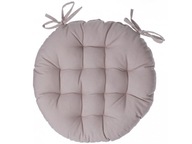 Vankúš stoličky s väzbou, okrúhly, béžový