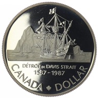 1 dolar - Odkrycie Cieśniny Davisa - 1987 rok