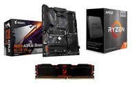 Zestaw AMD Ryzen 7 5800X3D + B550 AORUS + 16G 3200