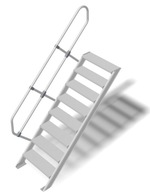 KRAUSE Schody aluminiowe, stopnie 60cm 1x8 |1,72