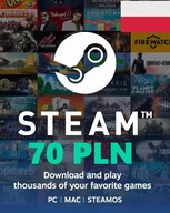 Karta podarunkowa STEAM Gift Card 70zł PLN wallet!