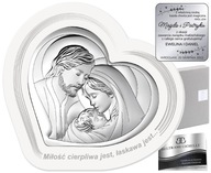 Srebrny obrazek z wizerunkiem Świętej Rodziny 11x10 cm