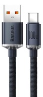 Kabel USB do USB-C, Crystal Shine, 100W, 1.2m, czarny, Baseus, CAJY000401