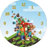 Nástenné hodiny pre deti Postavičky z Minecraftu 30cm