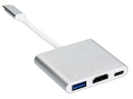 ADAPTER USB C HDMI+USB 3.0+PD 4K HUB MacBook 3w1