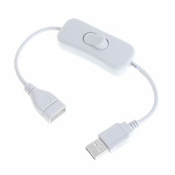 White 28cm USB Cable with Switch ON/OFF Extension Cord Toggle for Connecter