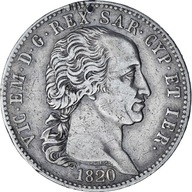 Moneta, Włochy, Vittorio Emanuele I, 5 Lire, 1820,