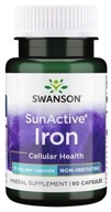 Swanson SunActive Železo 15mg 90kaps. Nedráždi Anémia Hemoglobín