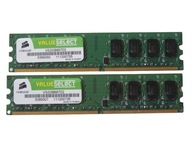 Pamięć DDR2 PC2 2GB 667MHz PC5300 Corsair 2x 1GB Dual Gwarancja