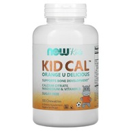 Now Foods Kid Cal ovocné sacie tablety s vitamínom A, D, horčíkom a vápnikom