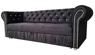 Stylowa sofa pikowana chesterfield funkcja spania