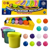 Farby plakatowe pastelowe 12 kol. 20 ml - ASTRA