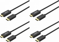 Kabel Unitek DisplayPort 1.2 na HDMI 4K 60Hz 1.8m czarny x4
