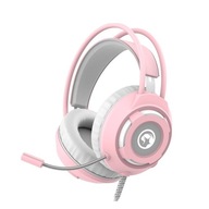 Marvo HG8936, słuchawki z mikrofonem, regulacja głośności, różowa, podświet