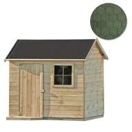 Drewniany Domek dla Dzieci WITEK od 4iQ + zielony gont ZESTAW