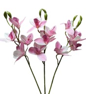 STORCZYK różowy CYMBIDIUM sztuczny 3 gałązki orchidea 38cm jak żywy silikon
