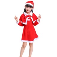 Kostým Santa Claus Detský kostým Santa Claus Detské oblečenie Zamatové šaty Dievča 140cm