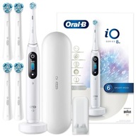 Oral-B iO 8 D100FR Biela elektrická kefka + Náhradné hlavice Oral-B iO Ultimate Clean 4 ks