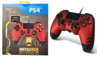 PAD PS4 PS3 PC KONTROLER GAMEPAD Z ŁOPATKAMI STEELPLAY METAL TECH CZERWONY