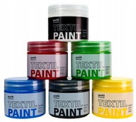 Zestaw 6 farb do malowania jasnych tkanin ubrań bawełny 6 kolorów 6x50ml