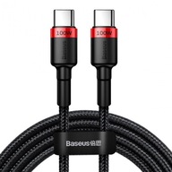 Baseus Cafule USB-C do USB-C, QC 3.0, PD 2.0, 100W, 5A, 2m czerwono-czarny