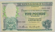 22.fu.Szkocja, 5 Funtów 1957 rzadki, St.3+