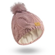 Betlewski Zimowa czapka dla dzieci z pomponem ocieplana polarem wygodna