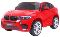 BMW X6M XXL dla 2 dzieci Czerwony + Pilot + Ekoskóra + Pasy + Wolny Start +