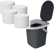 BRANQ - Turistická toaleta prenosná WC na pozemok 22 L + 4x papier VELVET