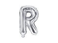 Balon foliowy litera "R" srebrny 35 cm