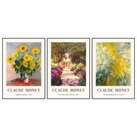 Zestaw 3 plakatów 29,7x21 A4 Claude Monet reprodukcja malowany sztuka BOHO