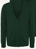 GEORGE cienki Sweterek Zapinany Zielony khaki bawełna 146-152