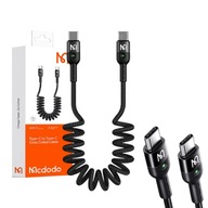 MCDODO KABEL PRZEWÓD SPRĘŻYNOWY USB TYP C DO USB TYP C DO TELEFONU QC 60W