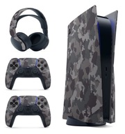 PLAYSTATION 5 CAMO GREY + 2 PADY + HEADSET - PS5 Limited Edition