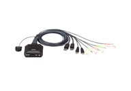 Aten Przełącznik 2 portowy Usb Dp Cable Kvm