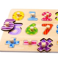 TOOKY TOY Drewniane Puzzle Nauka Liczenia Układank