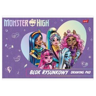 Monster High bábiky kresliaci blok A4 20 listov biela