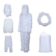 Maskovací kostým Ghillie s taškou na uloženie snehového prevleku oblečený