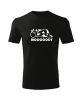Koszulka T-shirt dziecięca K256 COW KROWA MOOD czarna rozm 110